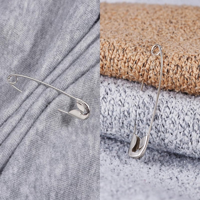 NEEWAY Large Safety Pins, Pack of 200, 2.17Inch/55mm Nickel-Plated Safety Pin for Home Decor, Crafts, and Creative Projects - Image 4
